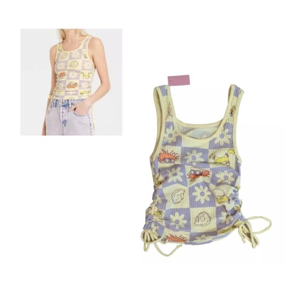 Rugrats 90s Retro Nickelodeon Yellow Graphic Tank Top - Picture 6 of 6